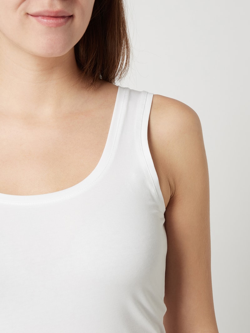 Tanktop aus Baumwoll-Elasthan-Mix in weiß
