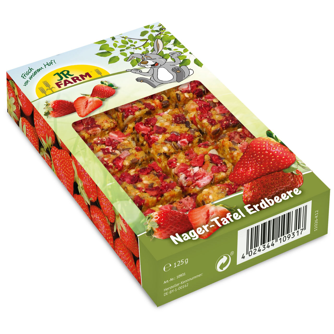 JR Farm Snacks JR Farm Nagolade Nager-Tafel Erdbeere 125 g