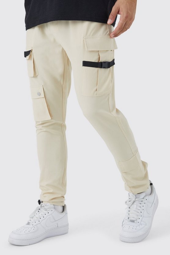 Skinny Cargo-Hose mit Taschen und Schnalle