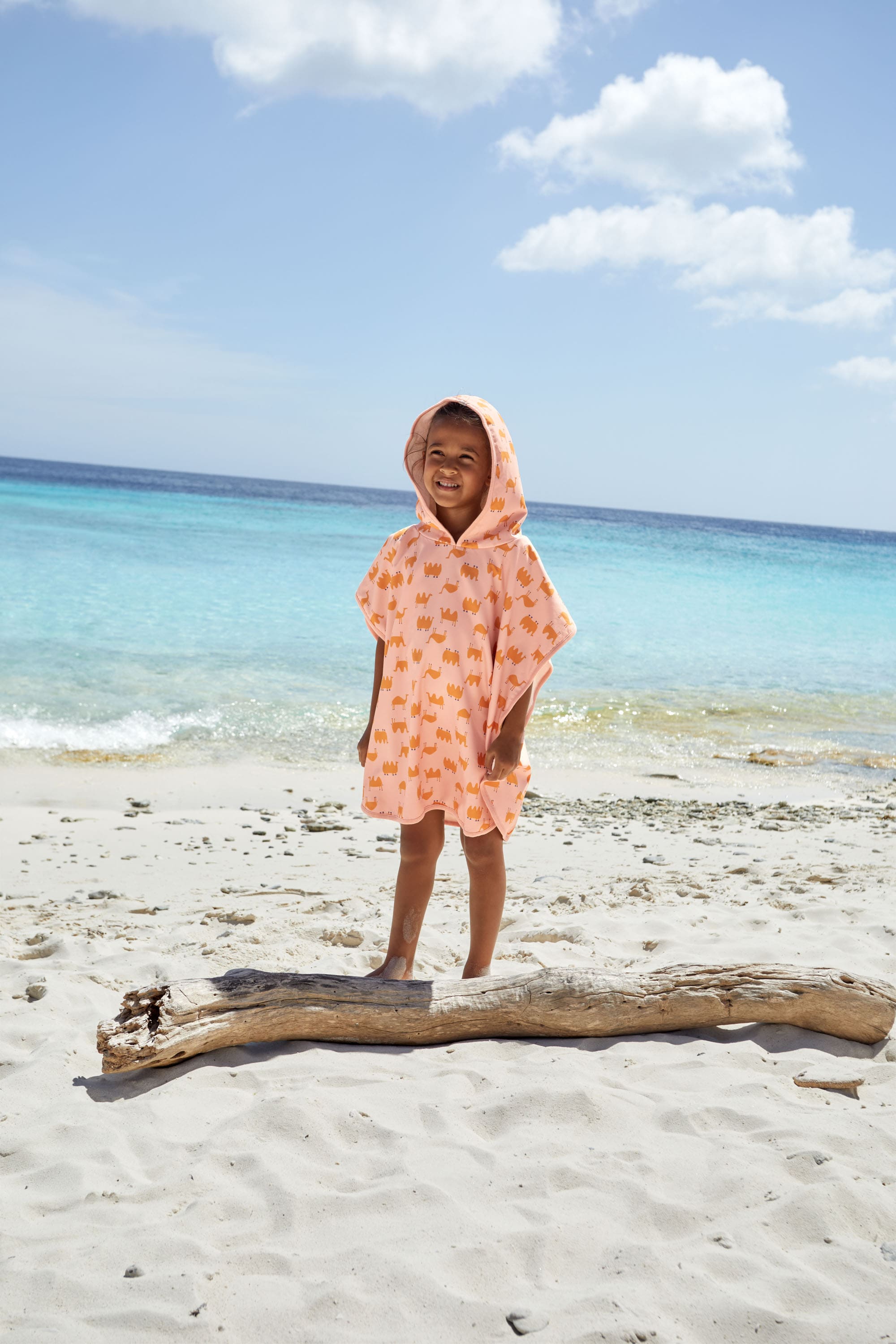 UV Badeponcho Kinder - Kamel, Rosa