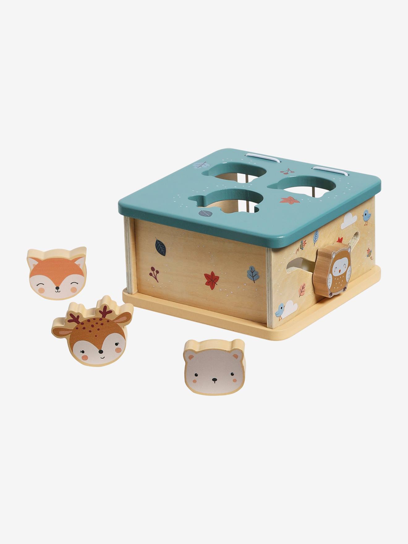 Vertbaudet Baby Steckspiel WALDFREUNDE aus Holz FSC - blau