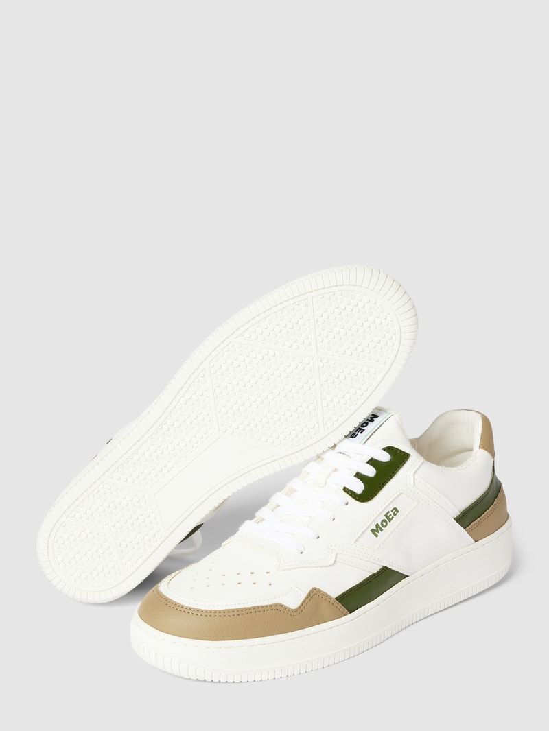 Sneaker mit Kontrastbesatz Modell 'Cactus' in dunkelgrün