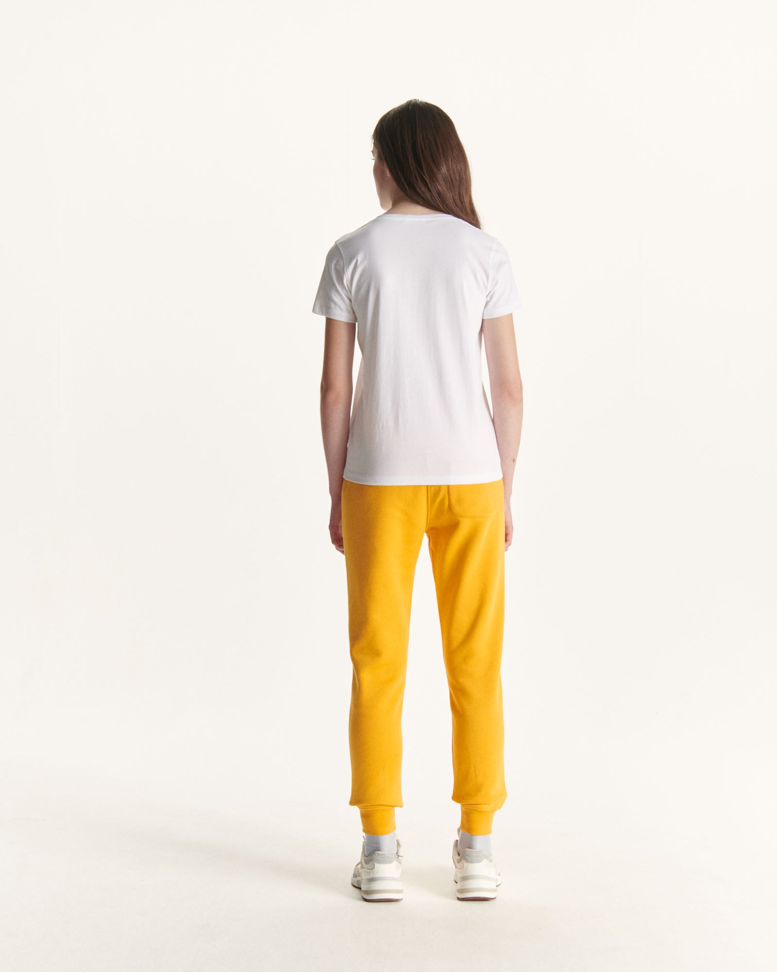 T-shirt uni col V femme en coton biologique Blanc Cancun