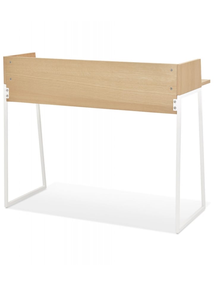 KADIMA DESIGN Gerader Schreibtisch Holz Metall | Skandinavischer Stil in Beige-Weiß günstig kaufen onesize