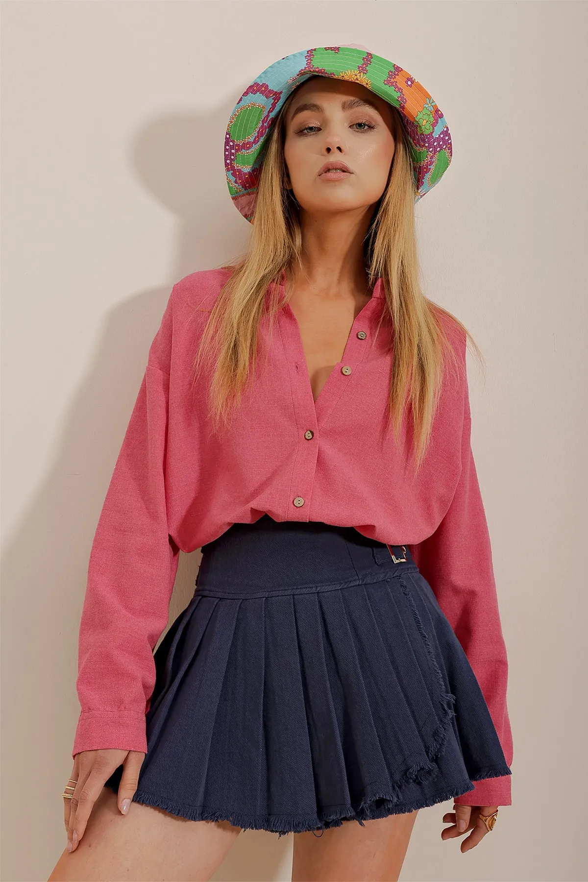 Trend Alaçatı Stili  Hemd - Rosa - Oversized