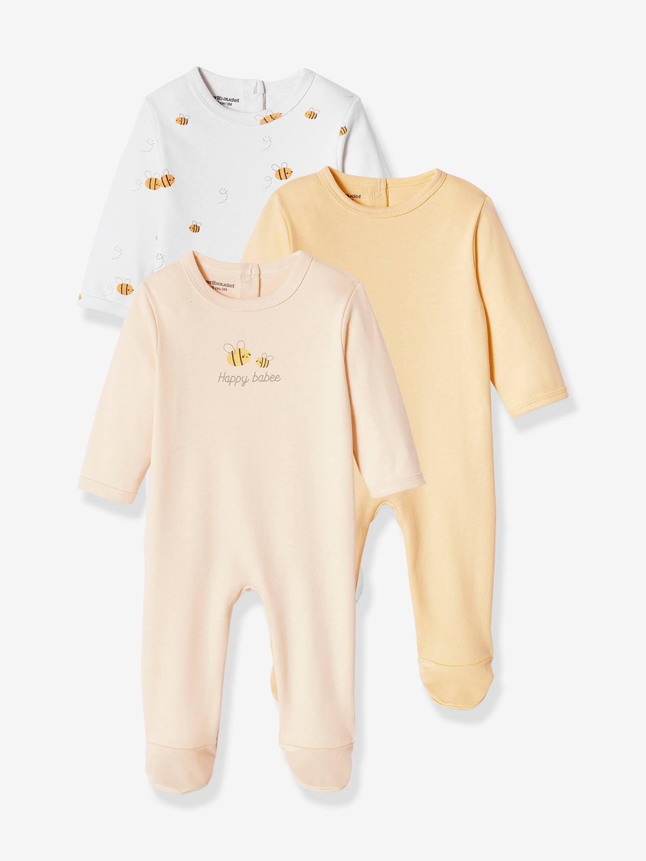 Lot de 3 dors-bien basic bébé en interlock BASICS écru