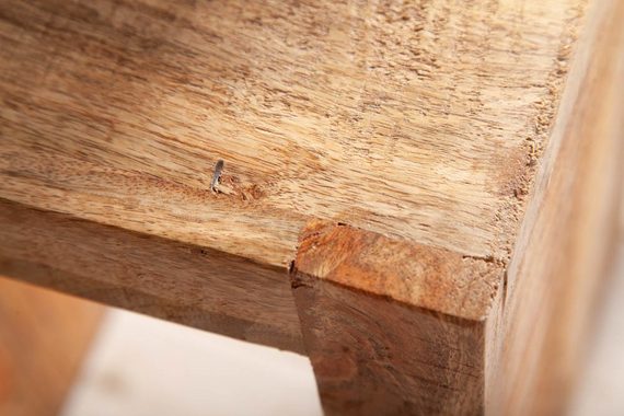 riess-ambiente Beistelltisch S 60cm natur, Massivholz · variabel stellbar · Handarbeit · Mangoholz