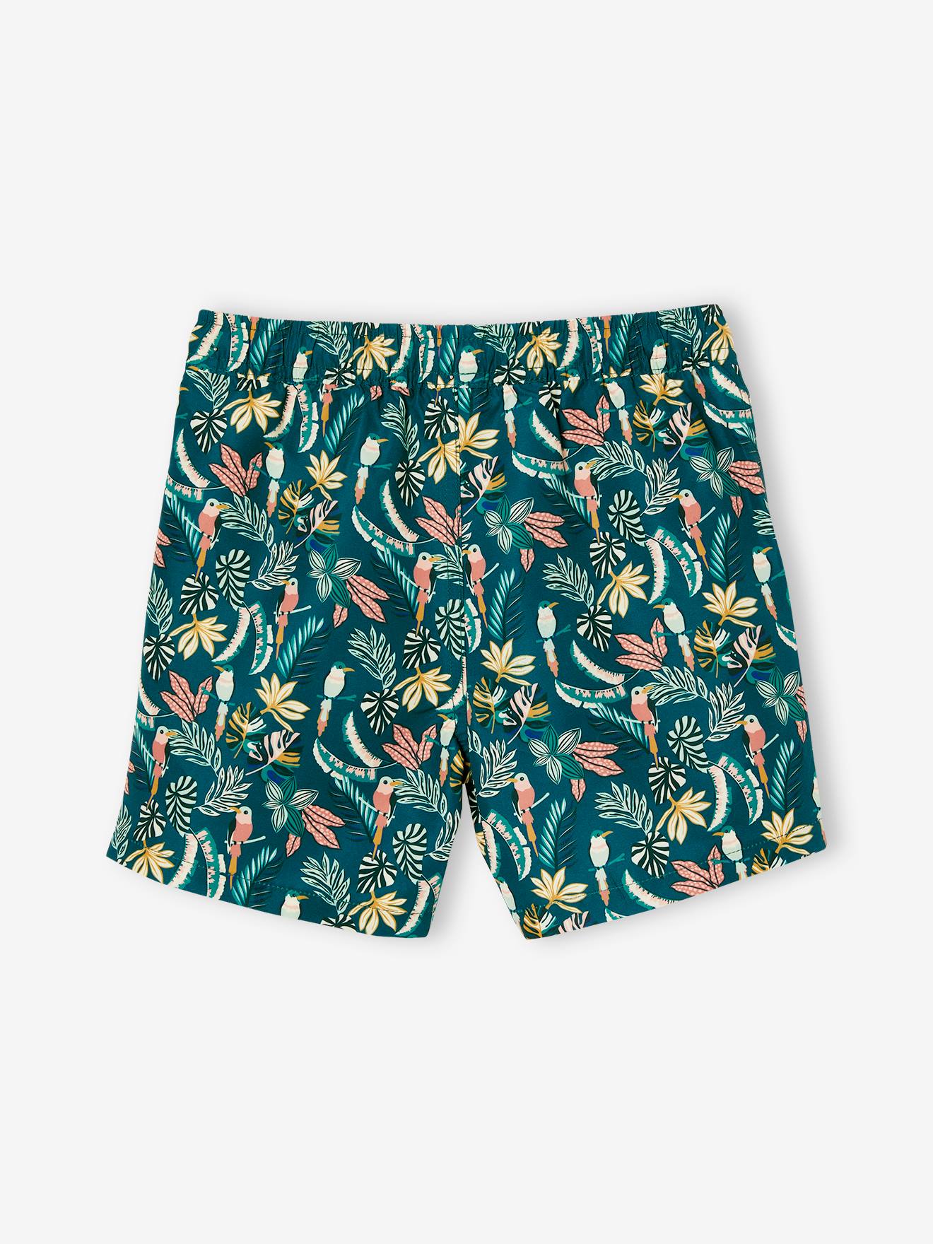 Vertbaudet Jungen Badeshorts, Capsule Collection JUNGLE Oeko-Tex - dunkelgrün bedruckt