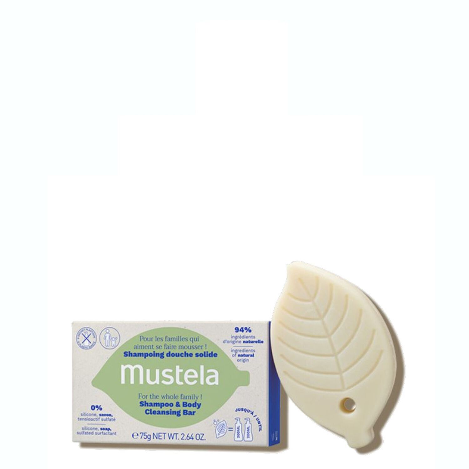 Mustela Shampooing Douche Solide Huile d'Avocat et Olive Bio 75g