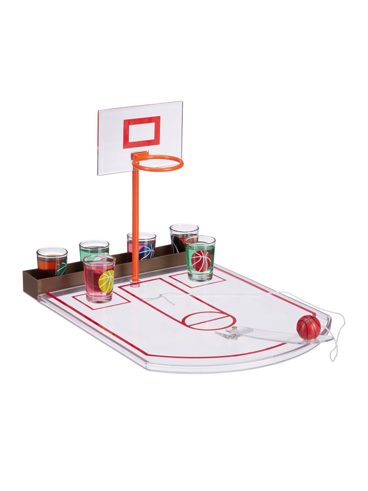 relaxdays Basketball Trinkspiel in Transparent günstig kaufen onesize