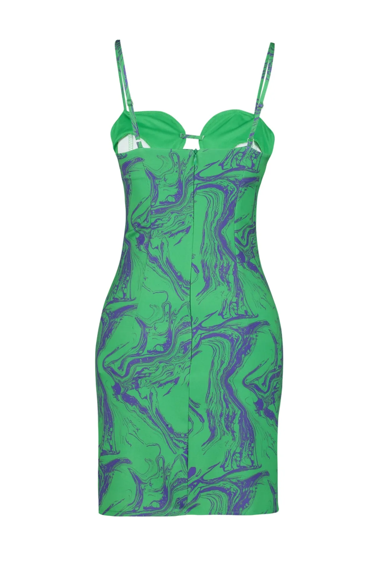 Trendyol Collection  Mehrfarbiges, figurbetontes, gewebtes, bedrucktes, elegantes Abendkleid TPRSS23EL00263