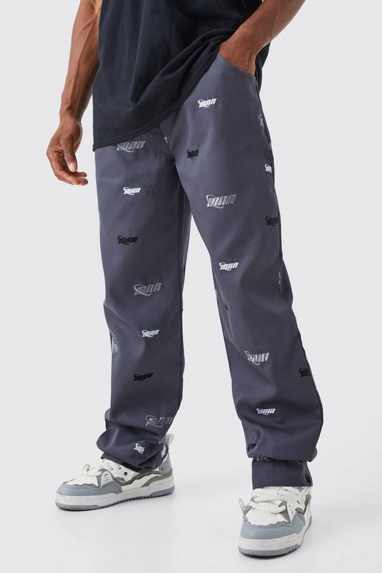 Lockere bestickte Hose