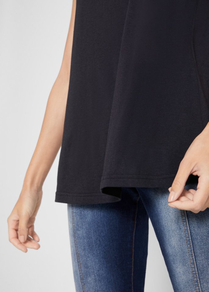 Nachhaltiges Long-Top mit Rundhals