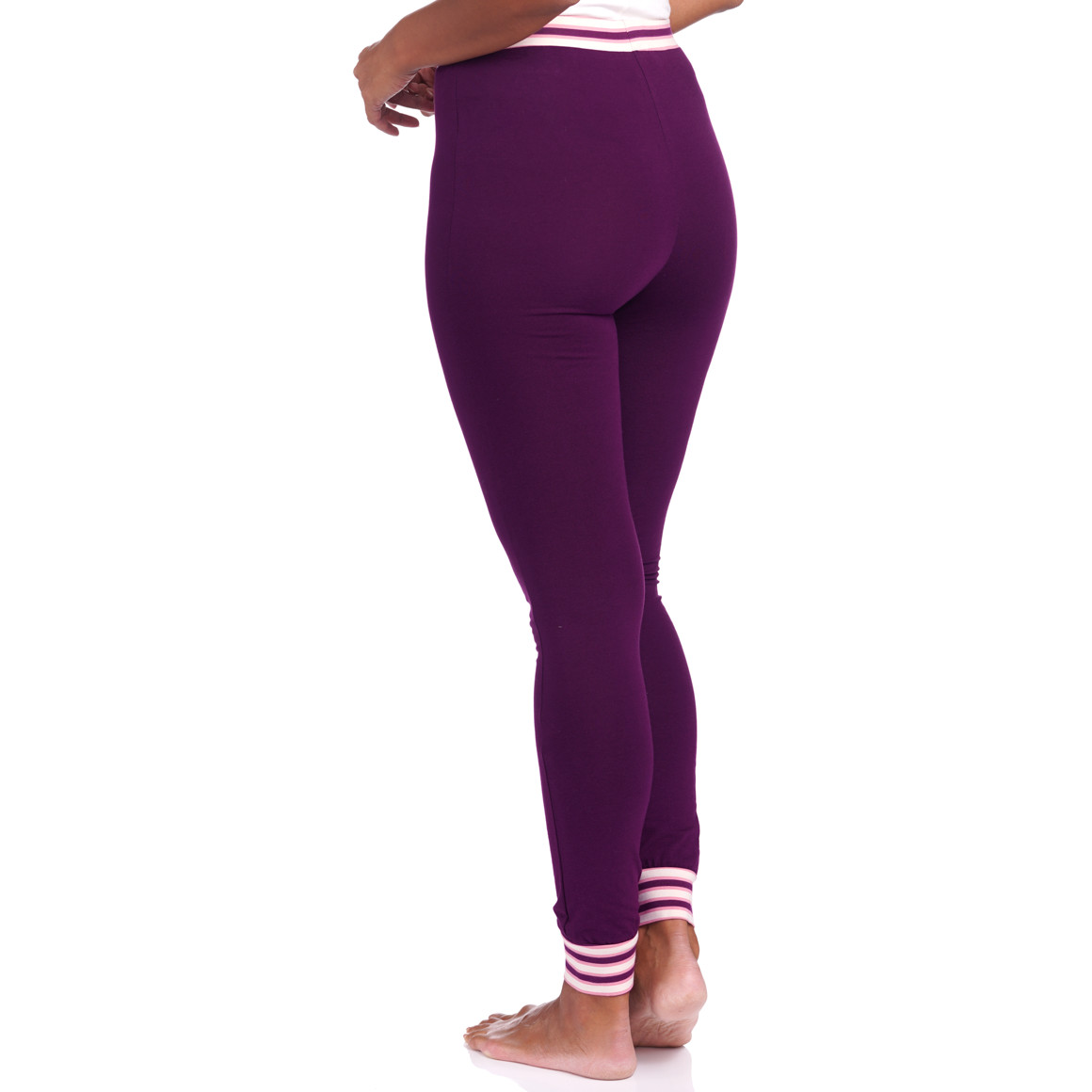 Damen Schlafhose mit gestreiften Bündchen