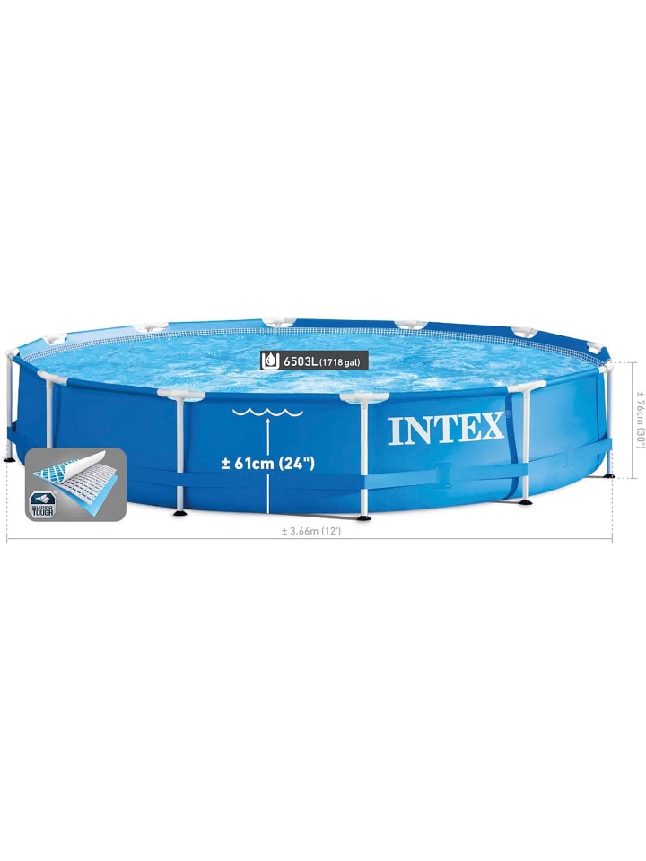 Intex Metal Frame Pool, 366x76cm inkl. Filterpumpe in blau günstig kaufen onesize