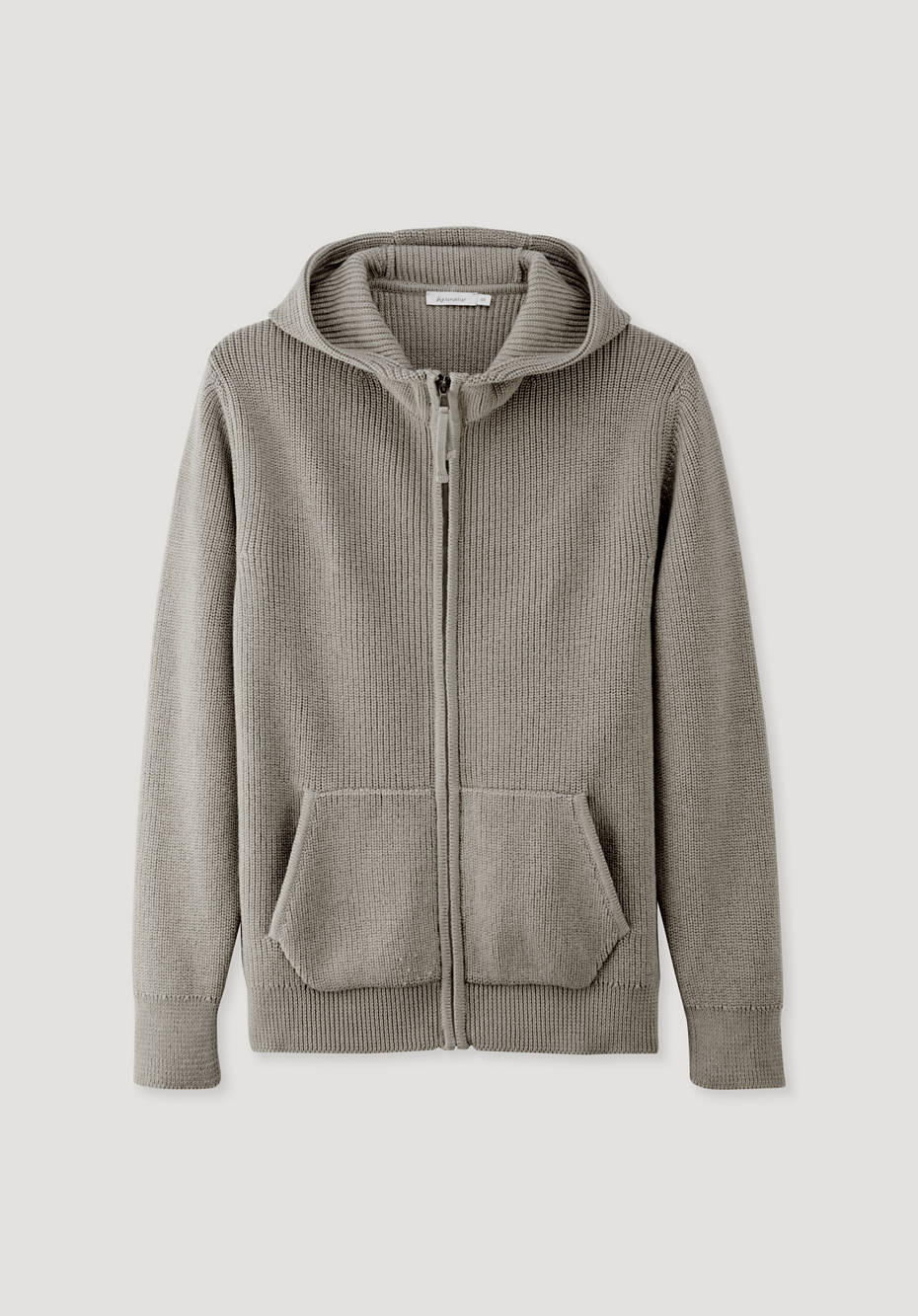 Kapuzen-Strickjacke aus Bio-Baumwolle und Bio-Merino