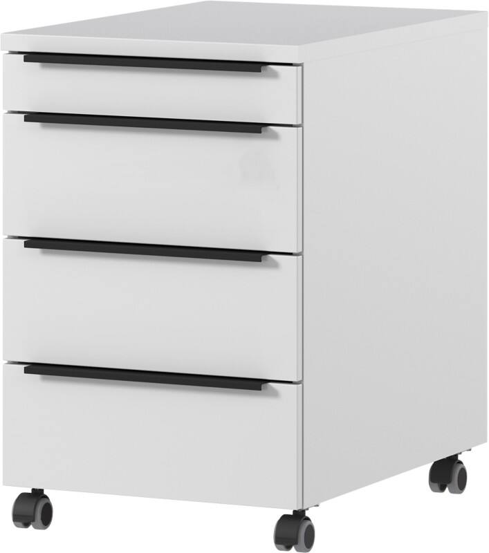 GERMANIA GW-Mailand Rollcontainer Hellgrau 4 Schubladen 420 x 600 x 630 mm