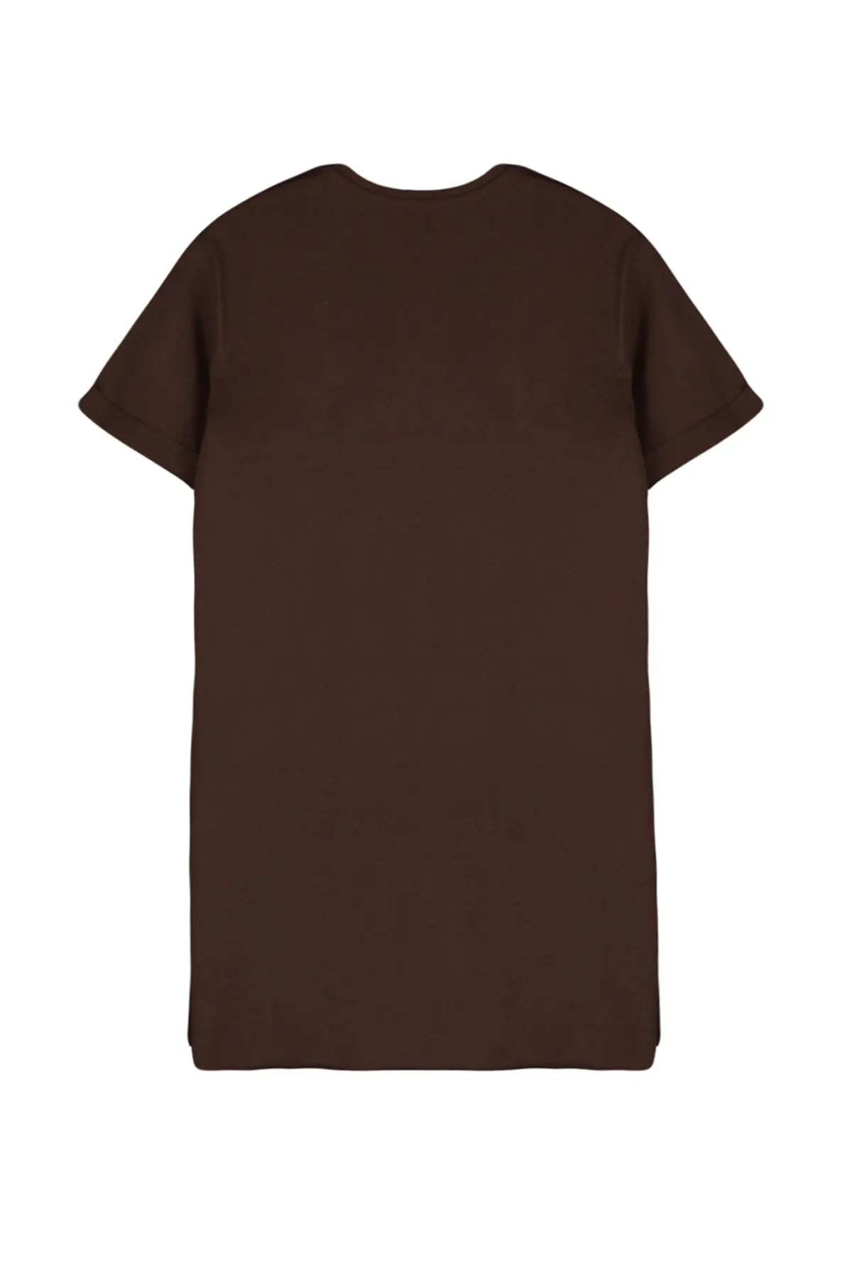 Trendyol Modest  Braun-beige 2er-Pack geschlitzte, kurzärmlige Basic-Strick-T-Shirts mit Rundhalsausschnitt TCTSS21UK0009