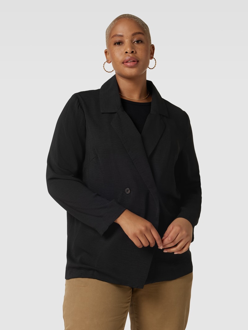PLUS SIZE Blazer mit Reverskragen Modell 'KIA' in schwarz