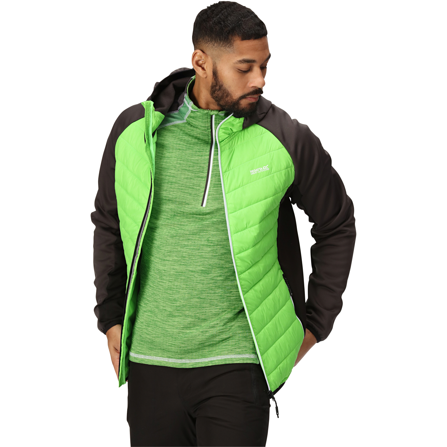 Regatta Herren Jacke Andreson VIII Hybrid (grau/grün)