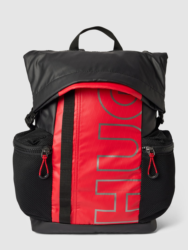 Rucksack mit Label-Print Modell 'Brady' in rot