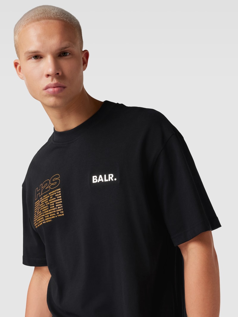 T-Shirt mit Statement-Print Modell 'Joey' in schwarz