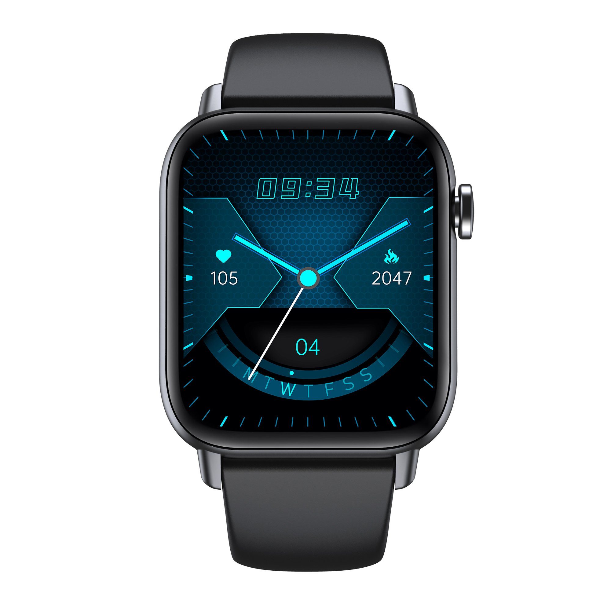 Levowatch DOITX2 Smartwatch (4,3 cm/1,7 Zoll), Wechselband, Telefonie, Thermo, HD 380x320, Echtzeit-HF, Alu-Umrandung, 24 Modi