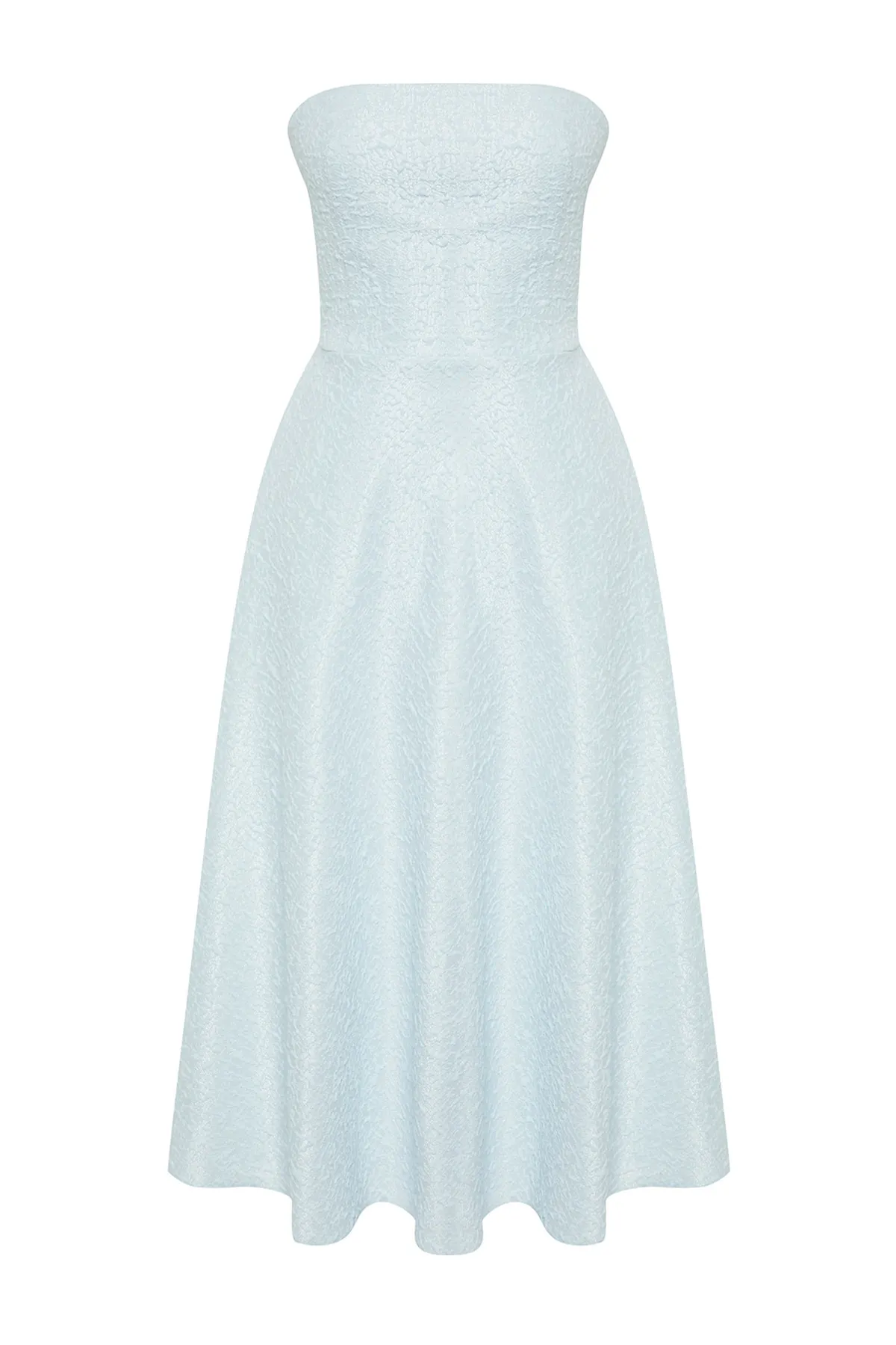 Trendyol Collection  Blaues, tailliertes/Skater-Stilvolles Abendkleid TPRSS24EL00160