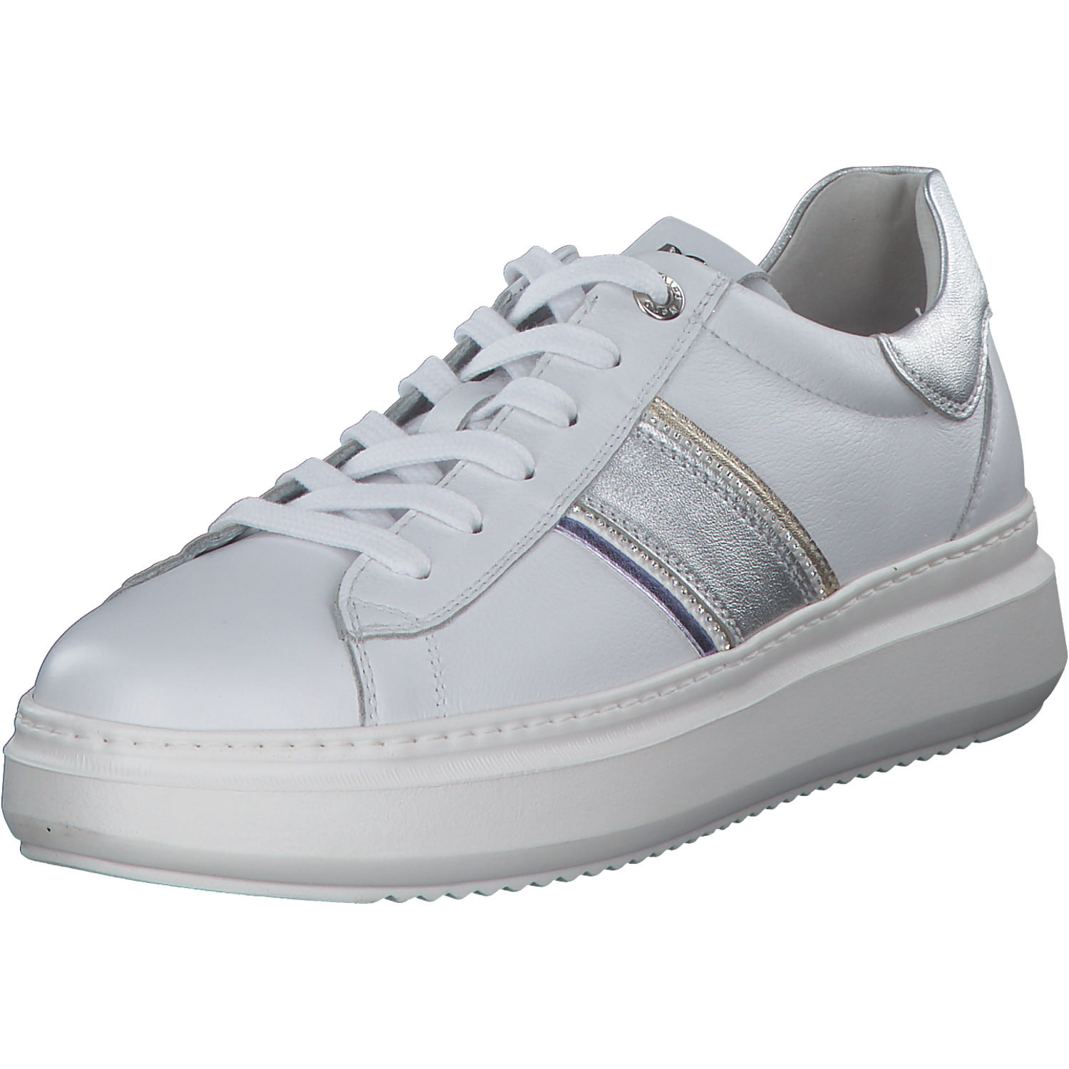 NeroGiardini E306554D, Schnürschuhe, Damen, bianco/argento