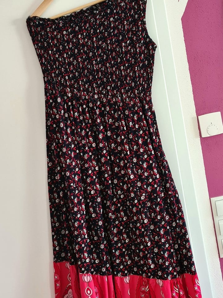 Tina Kleid in Dunkelblau/ Pink günstig kaufen XL