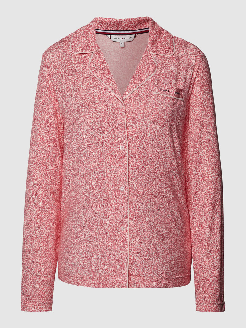 Pyjama-Oberteil mit Allover-Muster in hellrosa