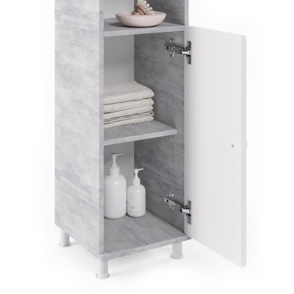 Vicco Badmöbel-Set Badezimmerset FYNN Beton Set 4, (4-er Set, 4-St., 4-er Set)