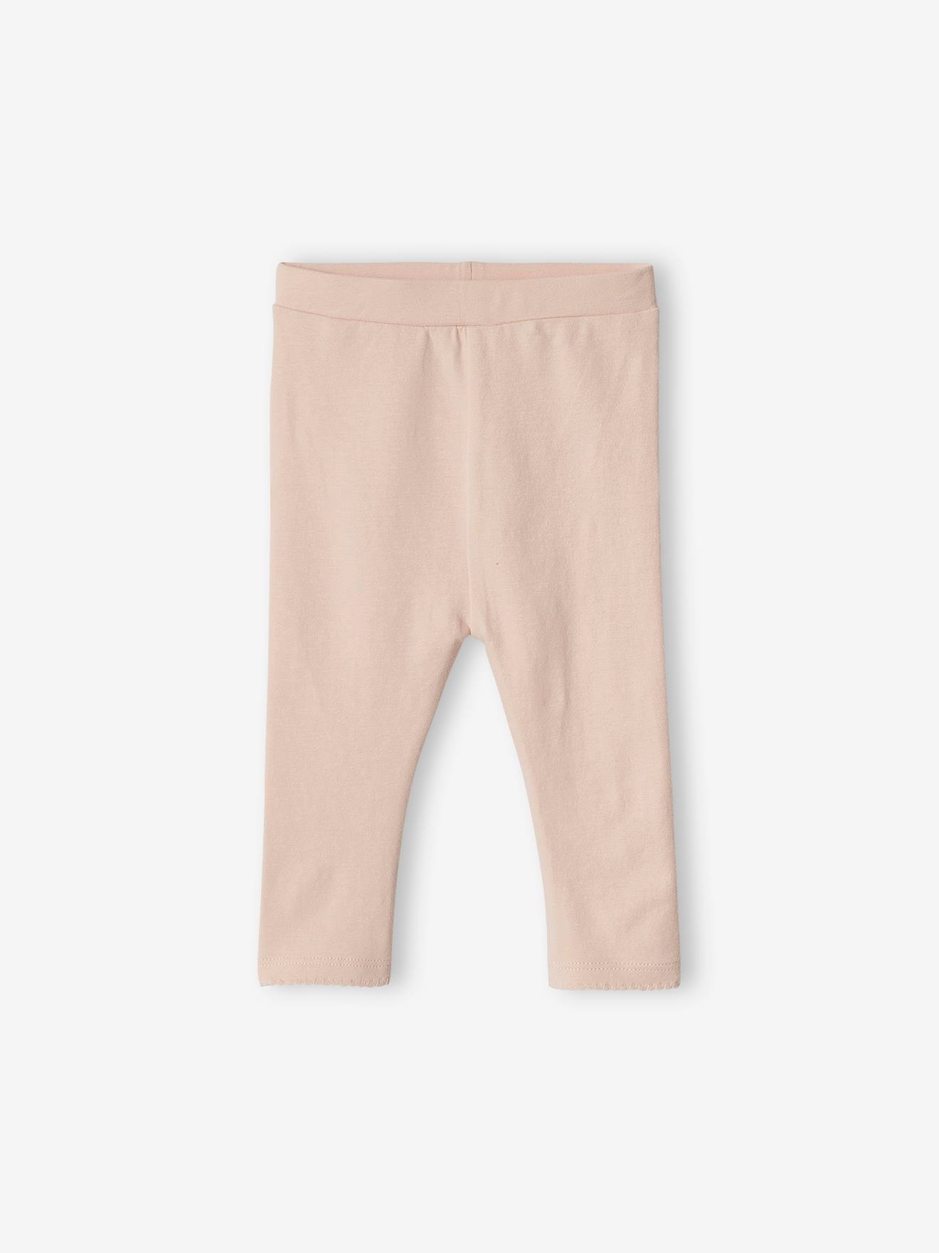 Lot de 2 leggings basic bébé BASICS rose pâle