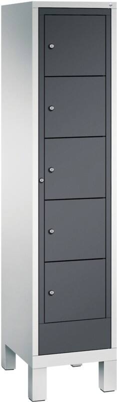 C P S 3000 Evolo Metall Schließfach 6 Türen Zylinderschloss 420 x 500 x 1.850 mm Lichtgrau 48060-105 S10065