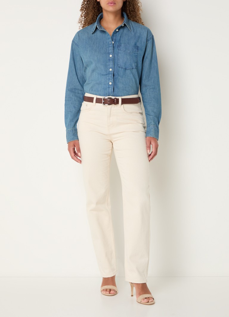 Ralph Lauren  Blouse van chambray met borstzak