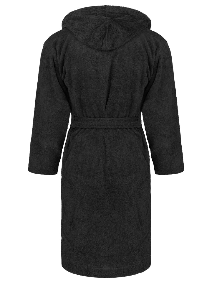 Kappa Bademantel Bathrobe Unisex in Schwarz günstig kaufen
