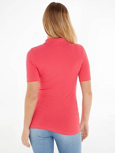 TOMMY HILFIGER Damen Poloshirt SLIM 5X2 RIB POLO