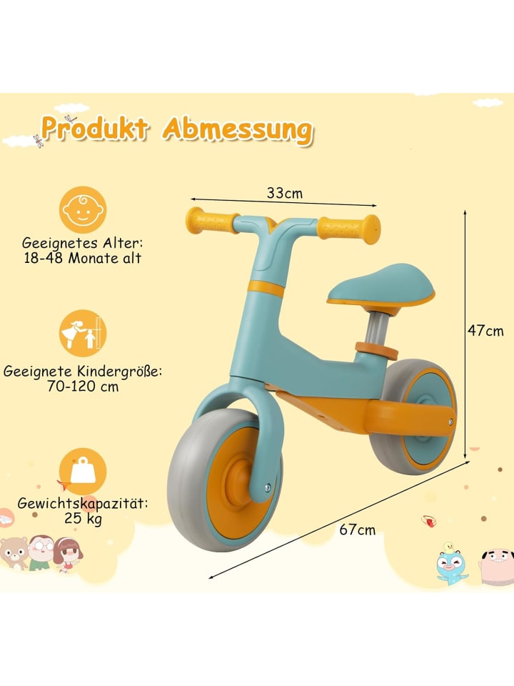 COSTWAY Laufrad 18 - 48 Monaten in Blau günstig kaufen 47 cm