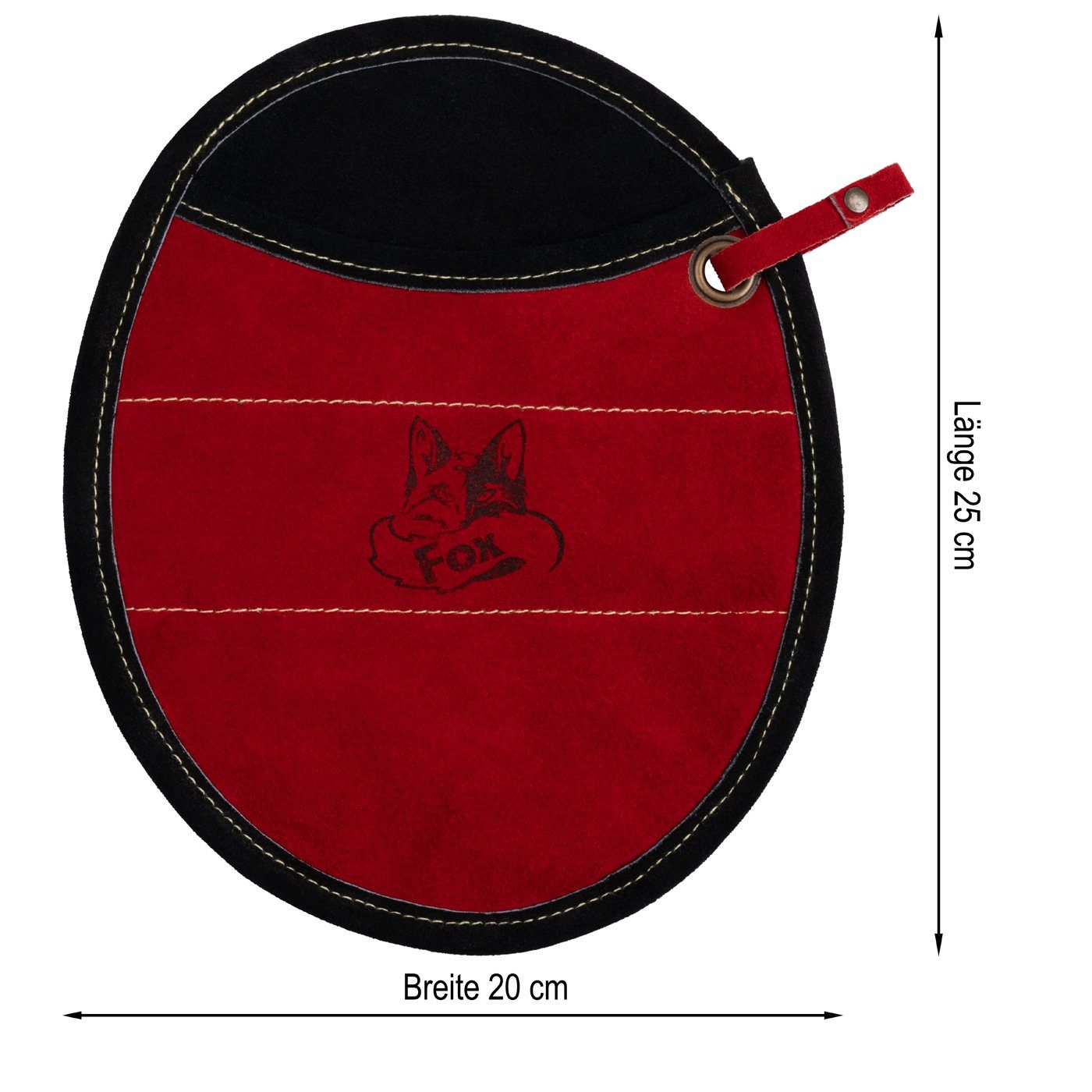 BLACK FOREST FOX Topfhandschuhe Black Forest Fox Pro 300 Topflappen Leder 2 Stück, (Set, 2-tlg), Rot Schwarz