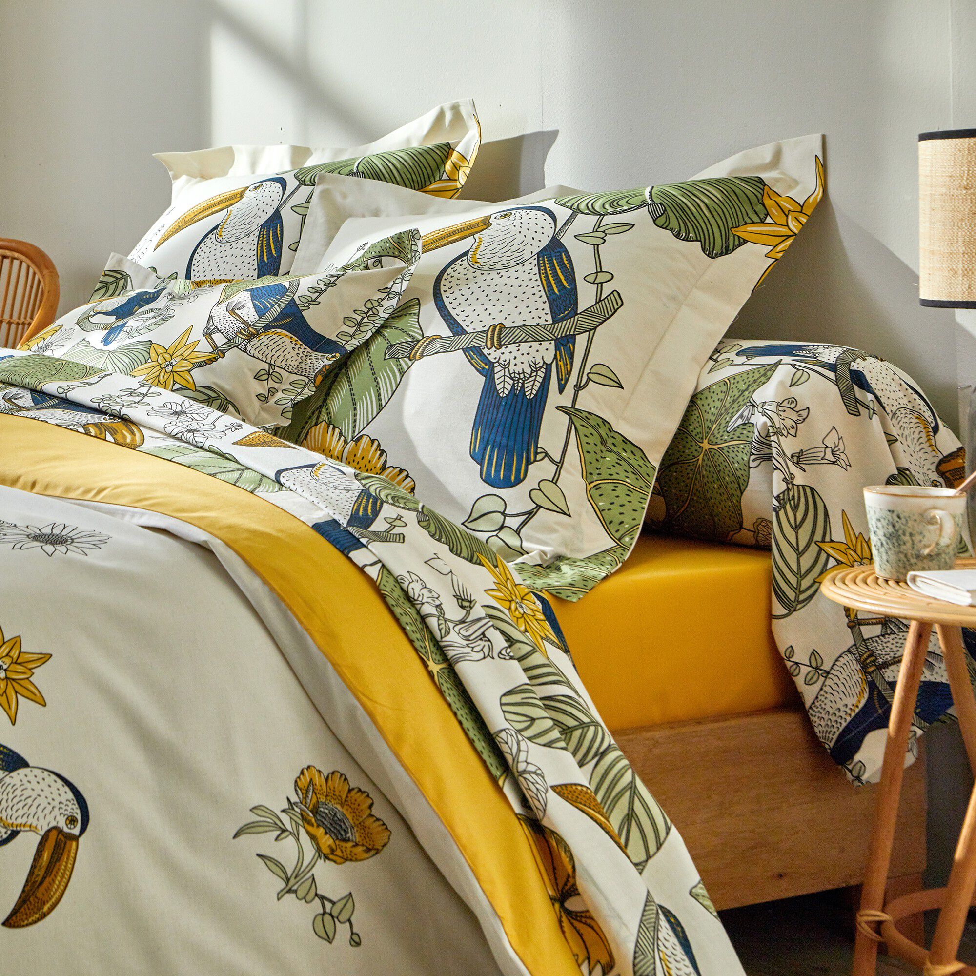 Linge de lit Toco en coton imprimé