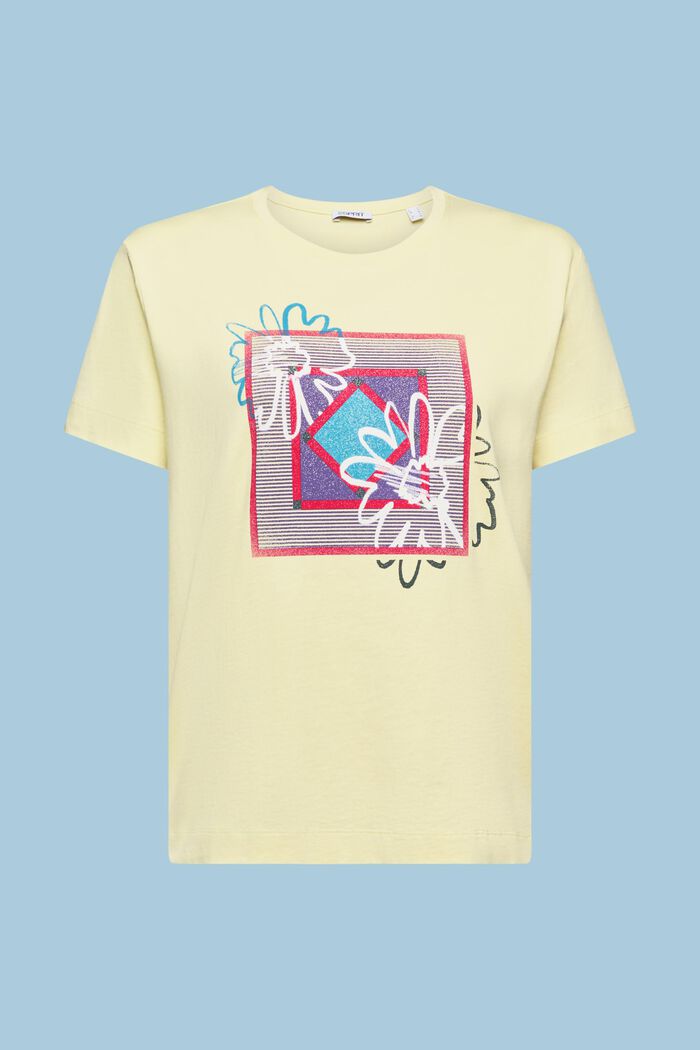 Jersey-T-Shirt mit Print vorne