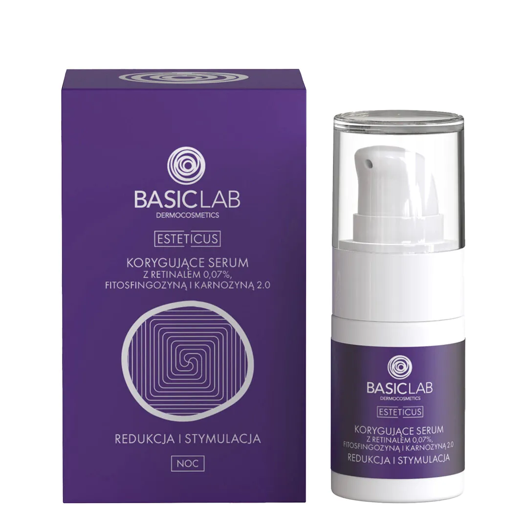 BasicLab Esteticus 0,07% Retinal, Fitosfingozyna, Karnozyna 2.0, 15 ml