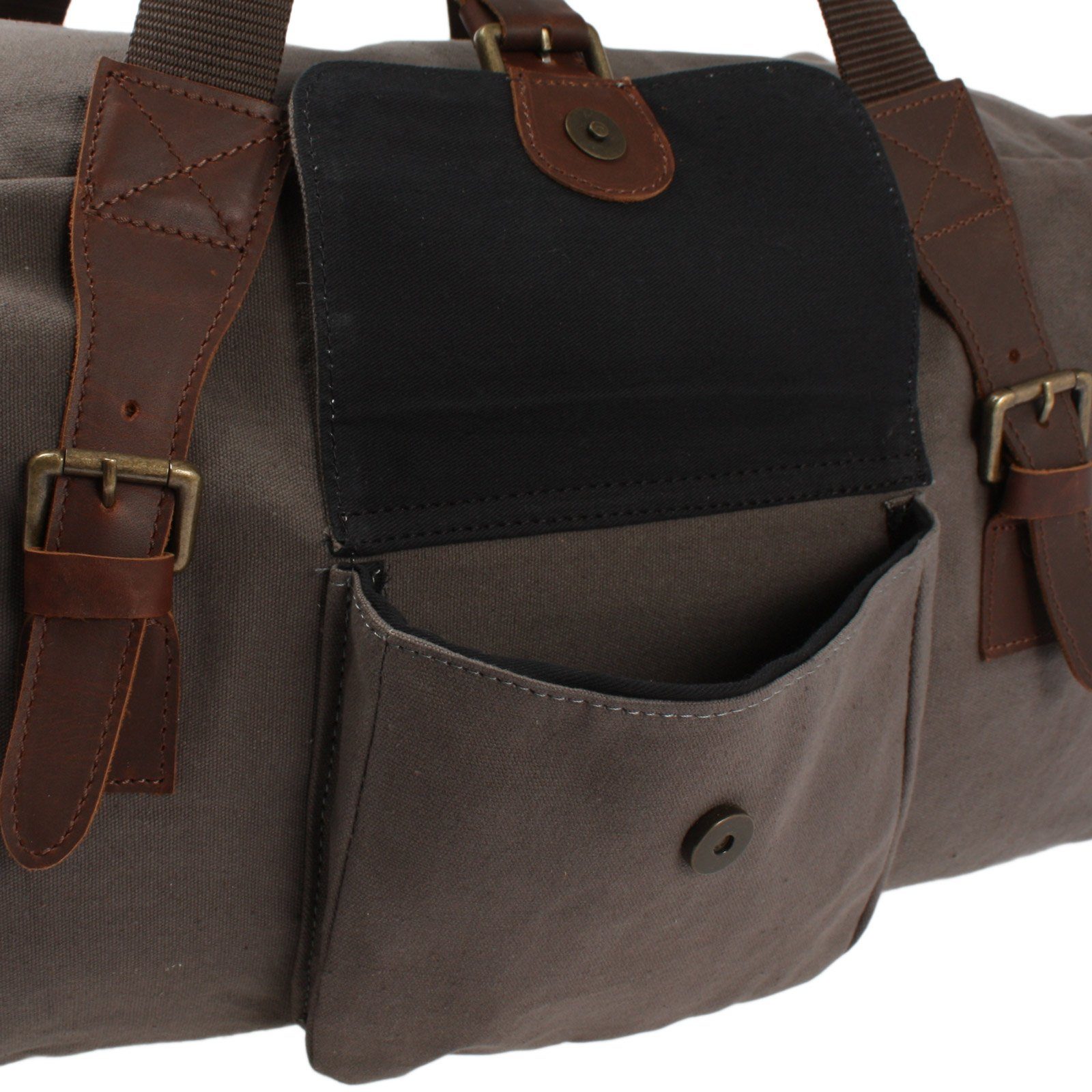 LECONI Weekender Reisetasche Sporttasche Damen Herren Leder Canvas LE2019