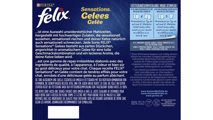 PURINA FELIX Sensations Gelees Geschmacksvielfalt aus dem Wasser 2040 g