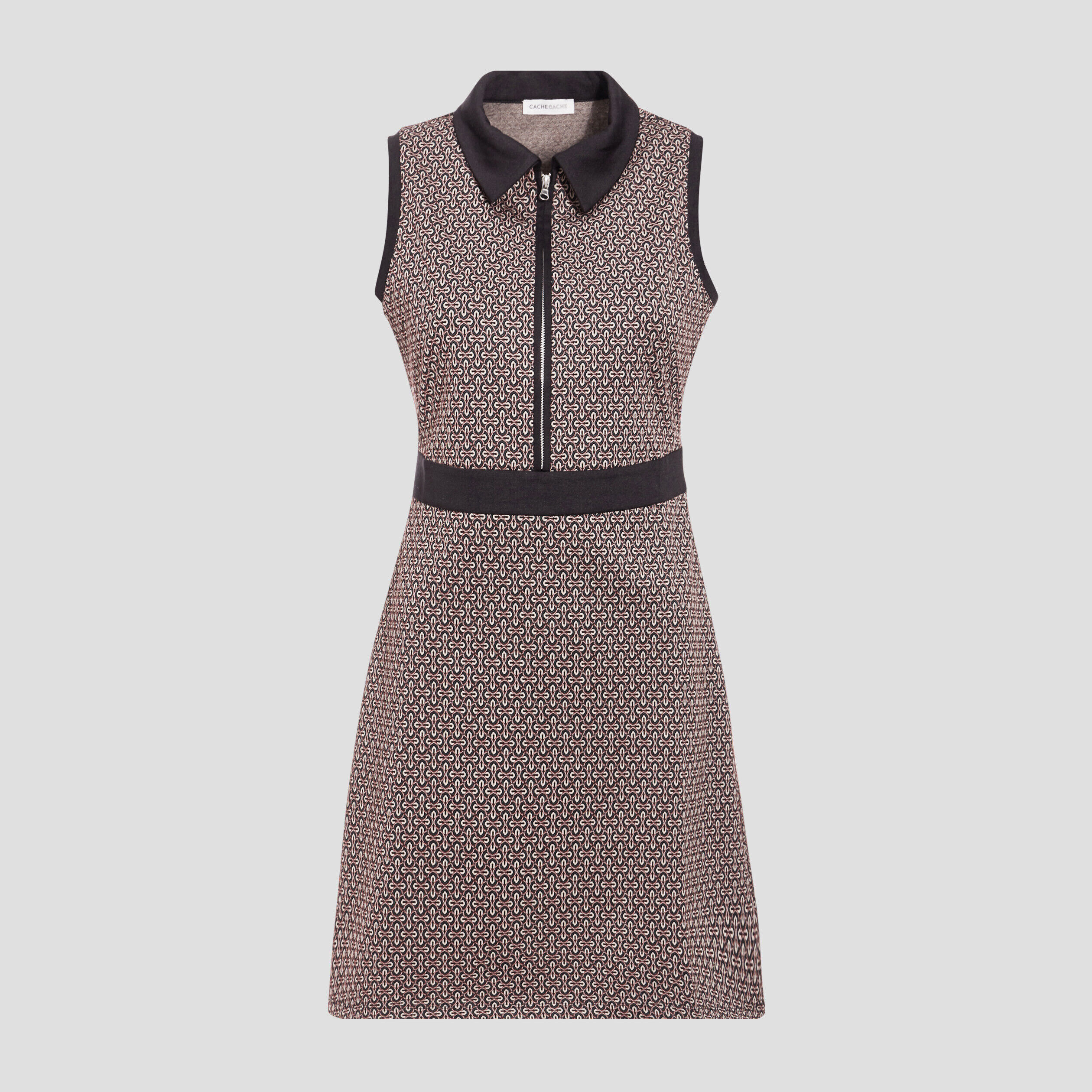Robe trapèze sans manches marron foncé femme | Cache Cache