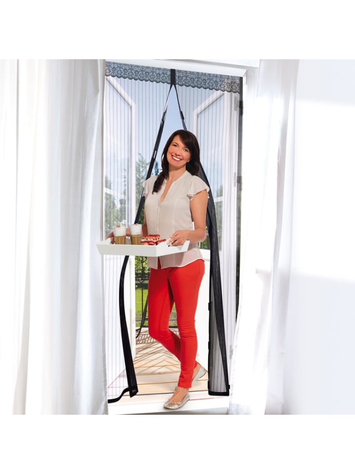 EASYmaxx Moskitonetz Magnetverschluß schwarz 90x210cm günstig kaufen onesize