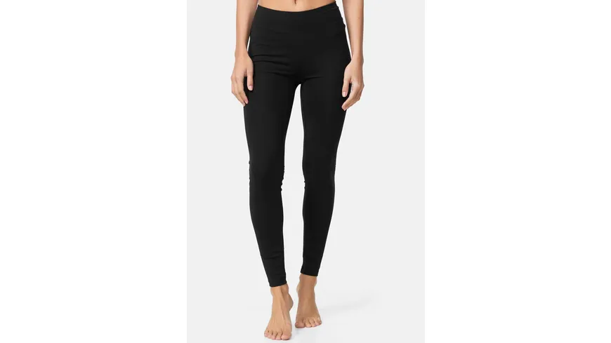 NUR DIE Damen Leggings Baumwolle 100 DEN schwarz