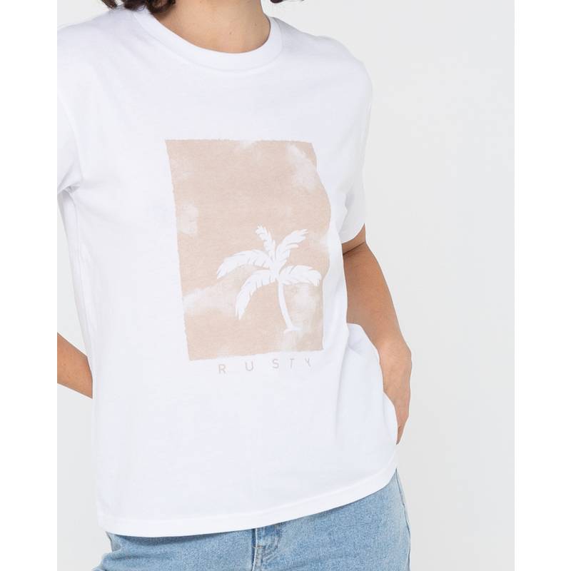RUSTY SUNSET PALM ORGANIC COTTON RELAXED TEE T-Shirt Damen
