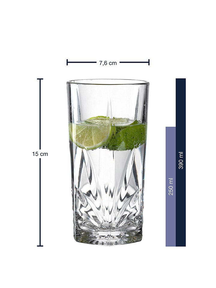 LEONARDO 4er-Set: Longdrinkgläser 