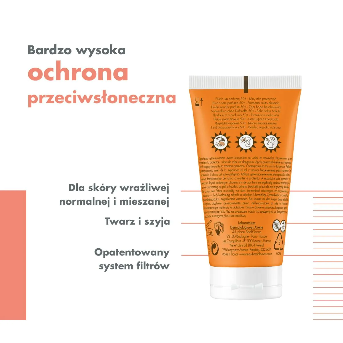 Avène Sun Fluido de Proteção Muito Alta Sem Fragrância FPS 50+